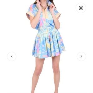 EMILY MCCARTHY Swing Short parrot party high waist blue pink green Sz S NEW